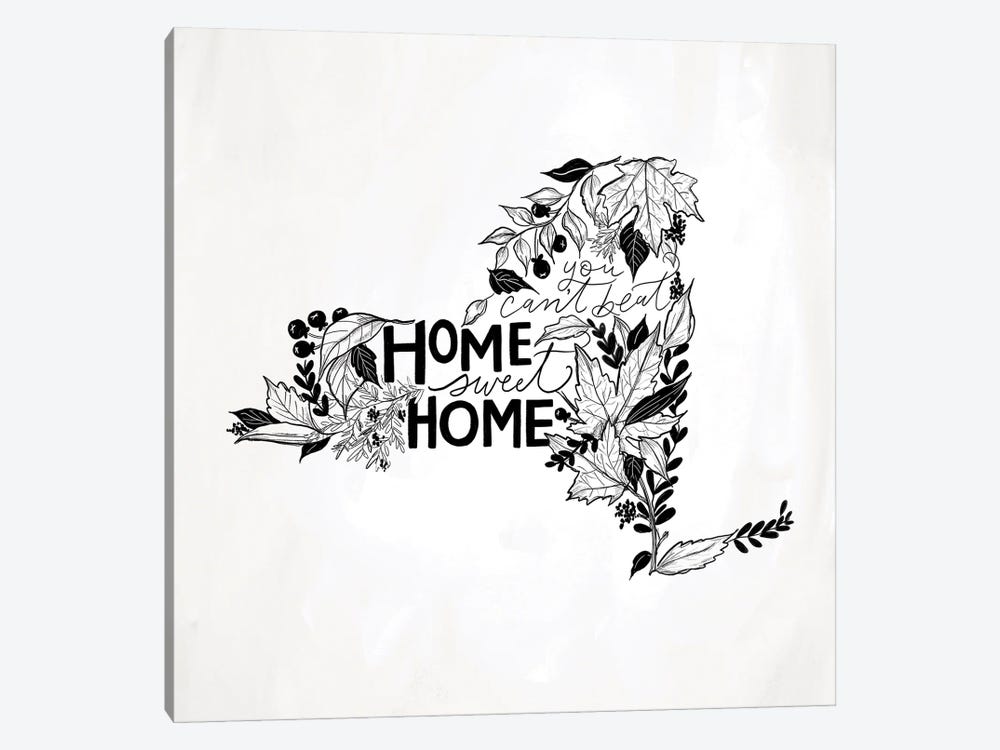 Home Sweet Home New York B&W by Lily & Val 1-piece Canvas Art