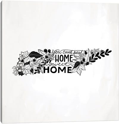 Home Sweet Home Tennessee B&W Canvas Art Print - Tennessee Art