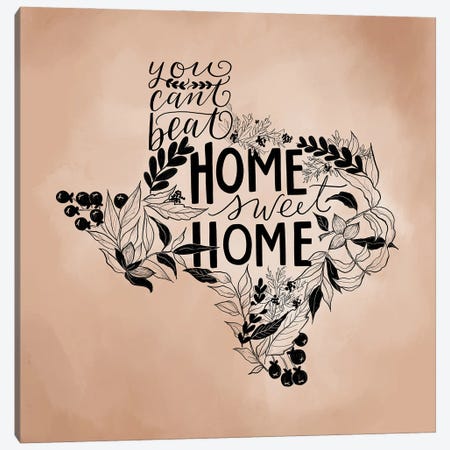Home Sweet Home Texas - Color Canvas Print #LLV106} by Lily & Val Canvas Art