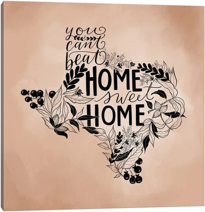 Home Sweet Home Texas - Color Canvas Art Print - Lily & Val