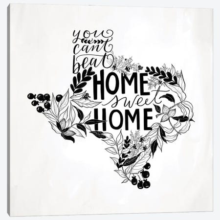 Home Sweet Home Texas B&W Canvas Print #LLV107} by Lily & Val Canvas Art
