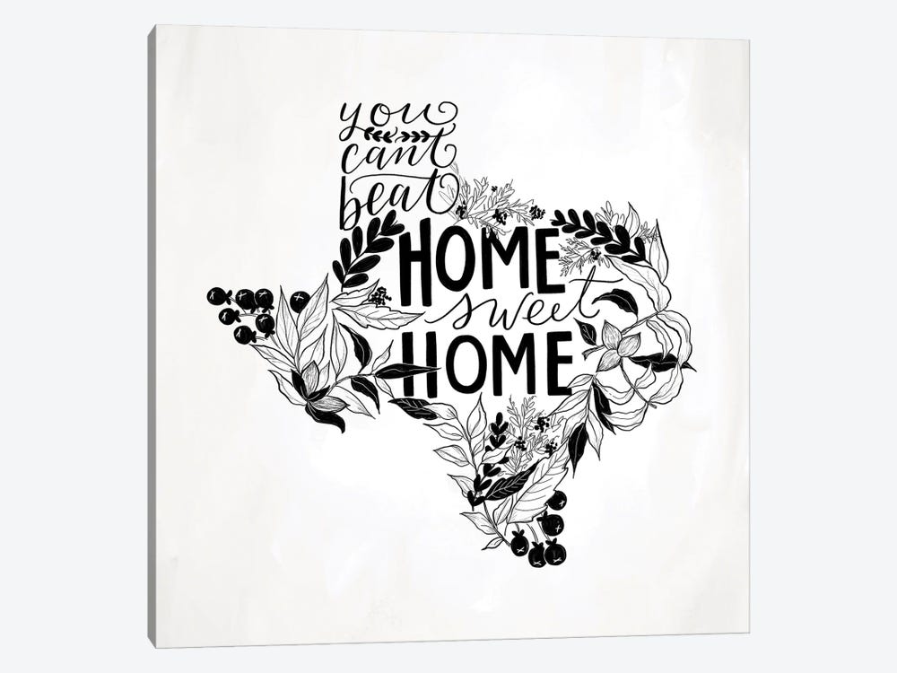 Home Sweet Home Texas B&W by Lily & Val 1-piece Canvas Wall Art