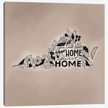 Home Sweet Home Virginia - Color Canvas Print #LLV108} by Lily & Val Canvas Art Print