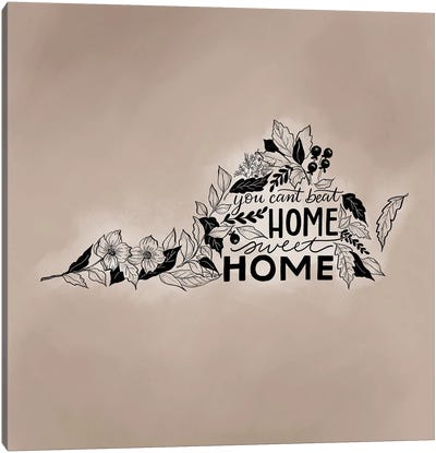 Home Sweet Home Virginia - Color Canvas Art Print - Lily & Val