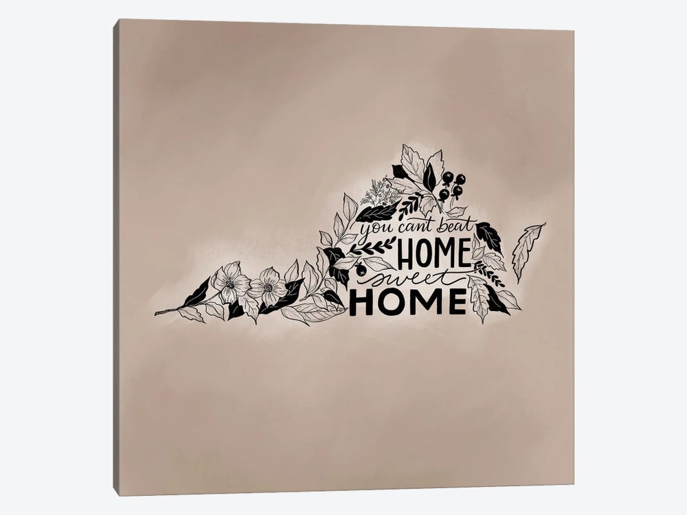 Home Sweet Home Virginia - Color by Lily & Val 1-piece Canvas Art Print