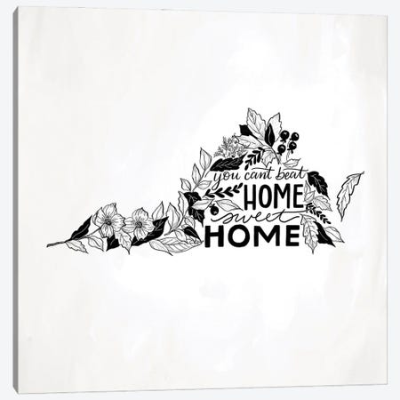 Home Sweet Home Virginia B&W Canvas Print #LLV109} by Lily & Val Canvas Art Print
