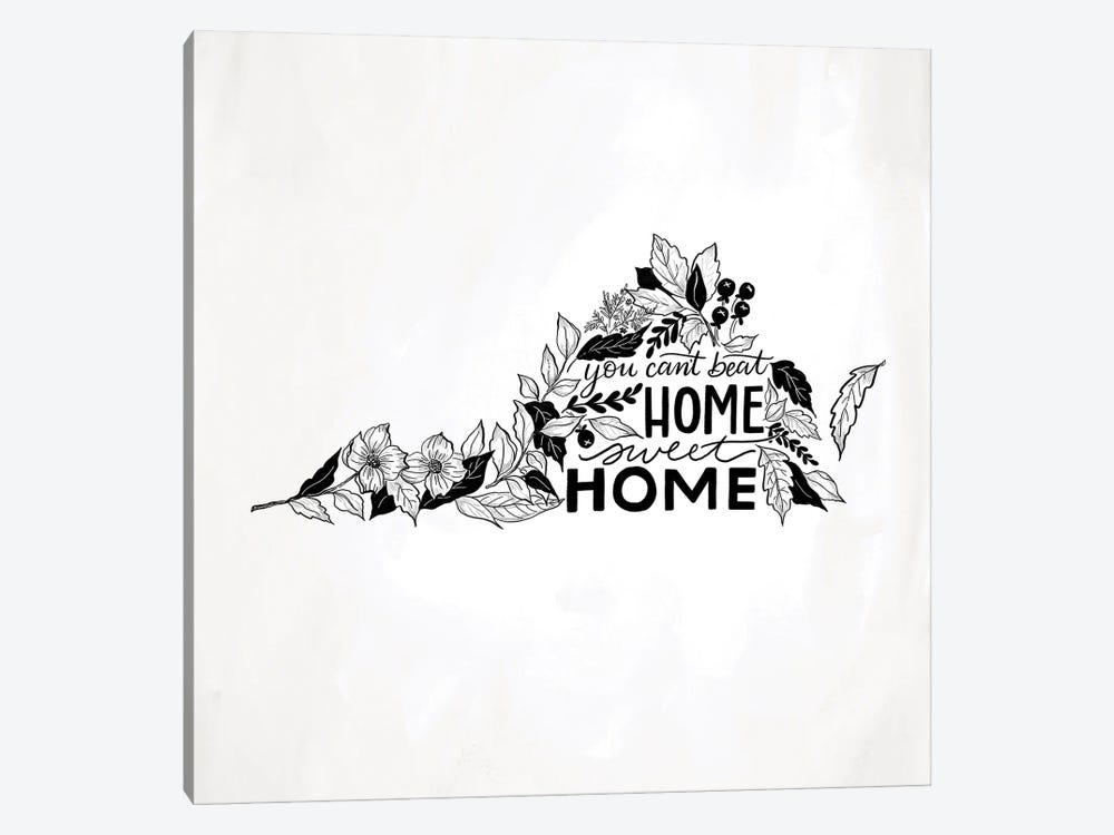 Home Sweet Home Virginia B&W by Lily & Val 1-piece Canvas Art