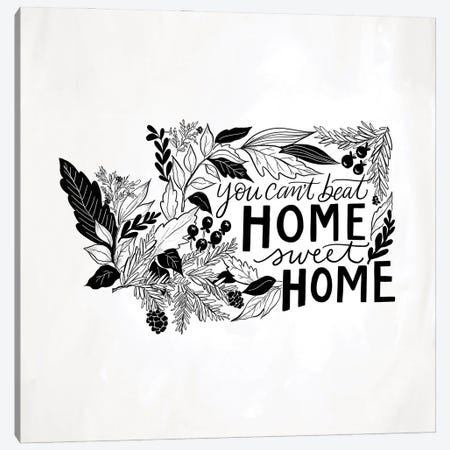 Home Sweet Home Washington B&W Canvas Print #LLV111} by Lily & Val Canvas Wall Art