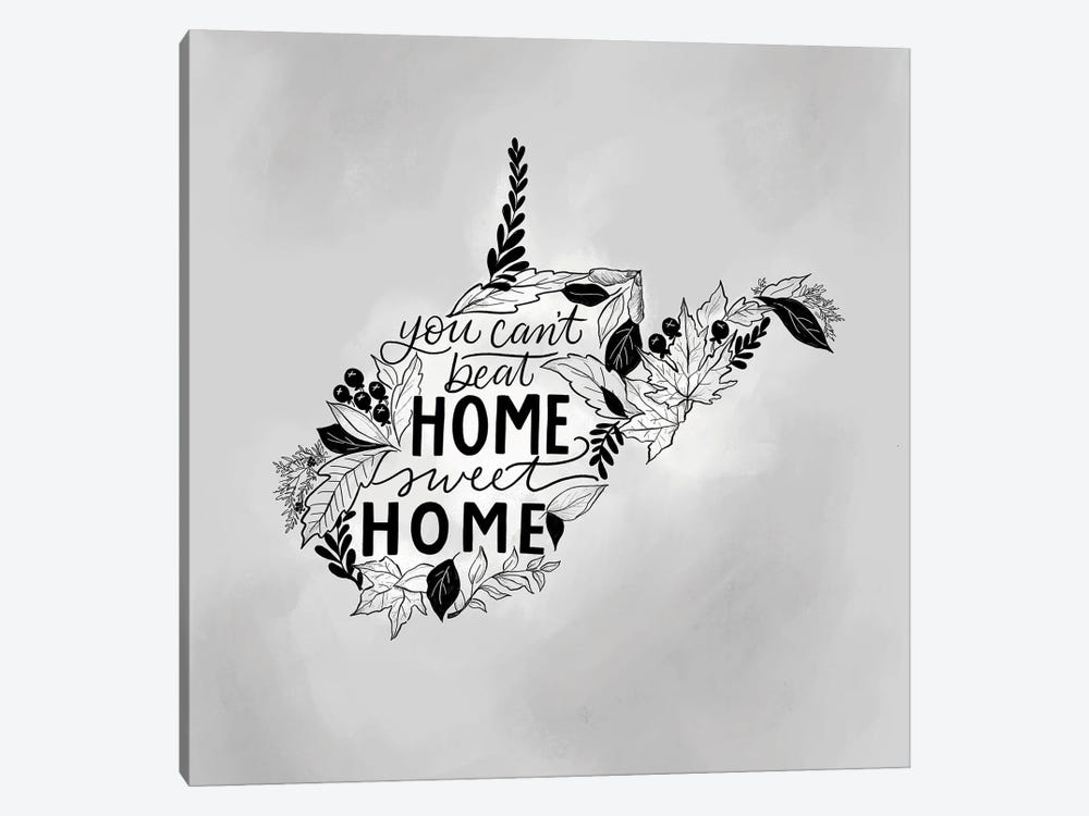 Home Sweet Home West Virginia - Color by Lily & Val 1-piece Canvas Artwork