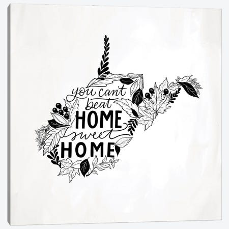 Home Sweet Home West Virginia B&W Canvas Print #LLV113} by Lily & Val Canvas Artwork