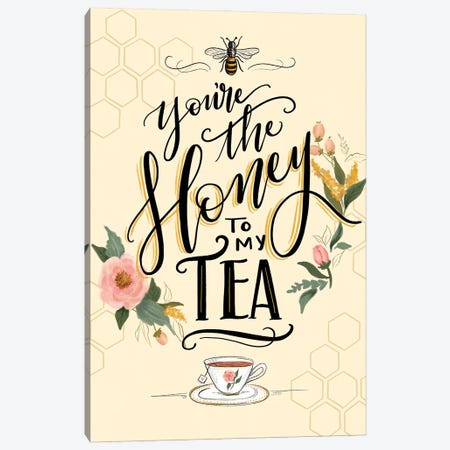Honey To My Tea Canvas Print #LLV114} by Lily & Val Canvas Art Print