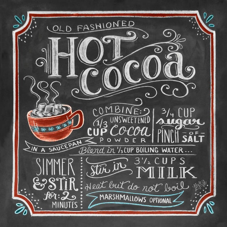 Hot Cocoa Recipe by Lily & Val wall art