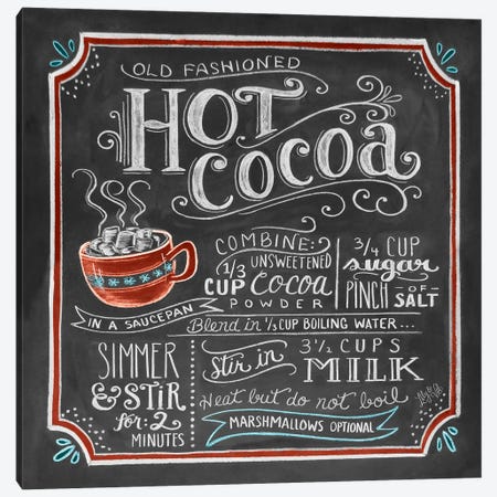 Hot Cocoa Recipe Canvas Print #LLV116} by Lily & Val Canvas Print