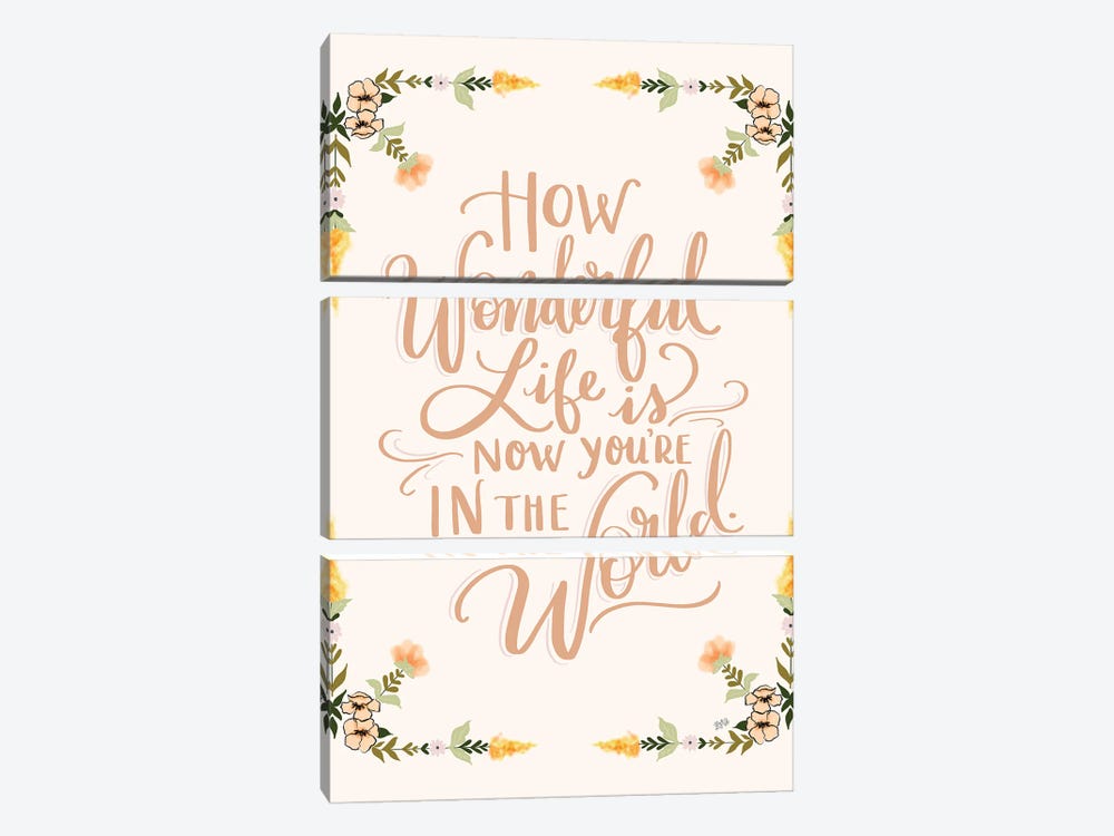 How Wonderful Life Is - Girl by Lily & Val 3-piece Canvas Artwork