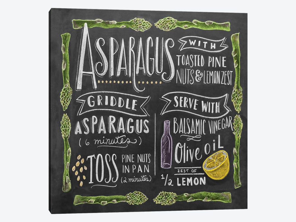 Asparagus Recipe by Lily & Val 1-piece Canvas Wall Art