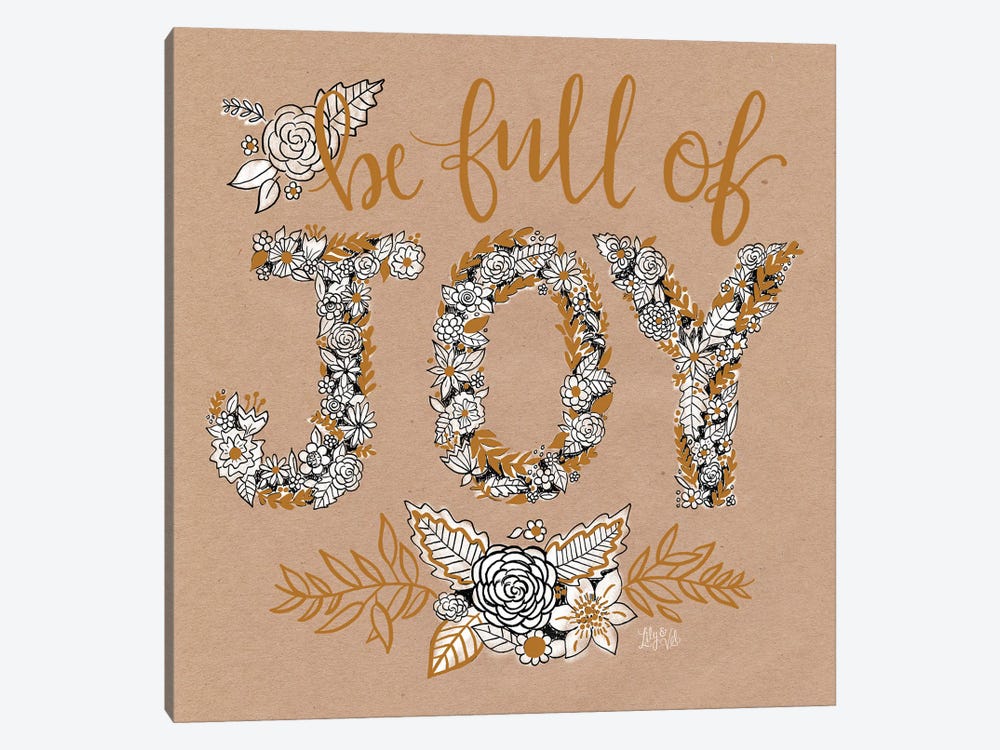Kraft - Be Full Of Joy by Lily & Val 1-piece Canvas Wall Art
