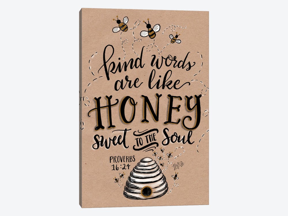 Kraft - Kind Words Are Like Honey by Lily & Val 1-piece Canvas Wall Art