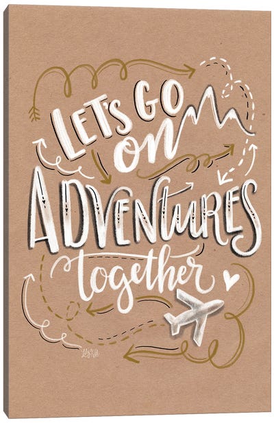 Kraft - Let's Go On Adeventures Together Canvas Art Print - Lily & Val