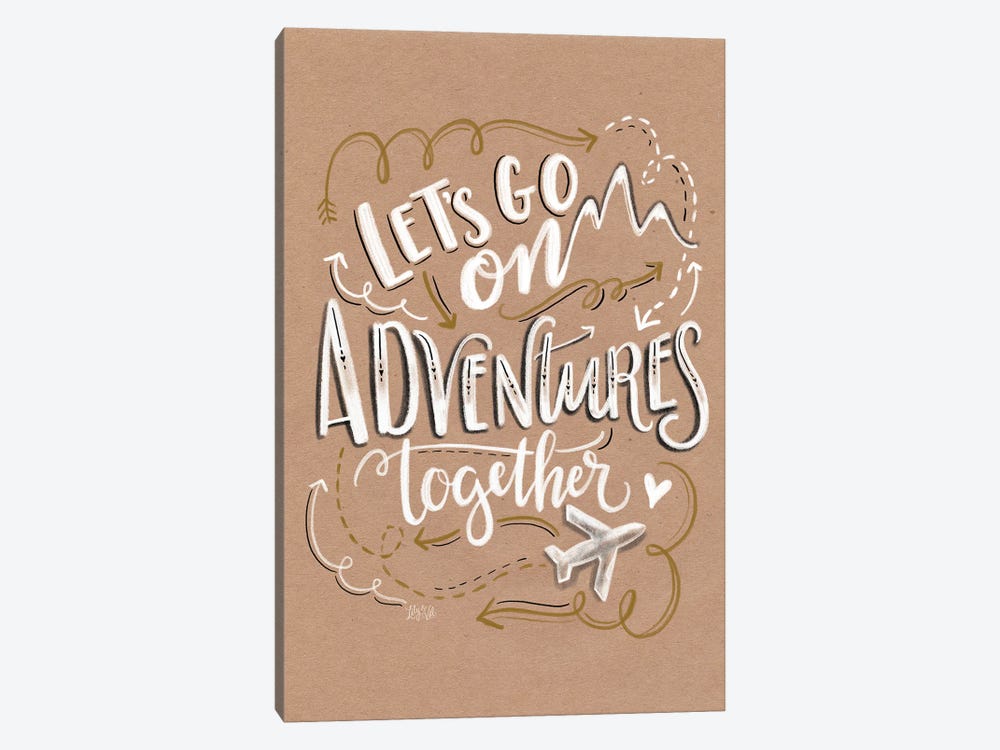 Kraft - Let's Go On Adeventures Together by Lily & Val 1-piece Canvas Art Print