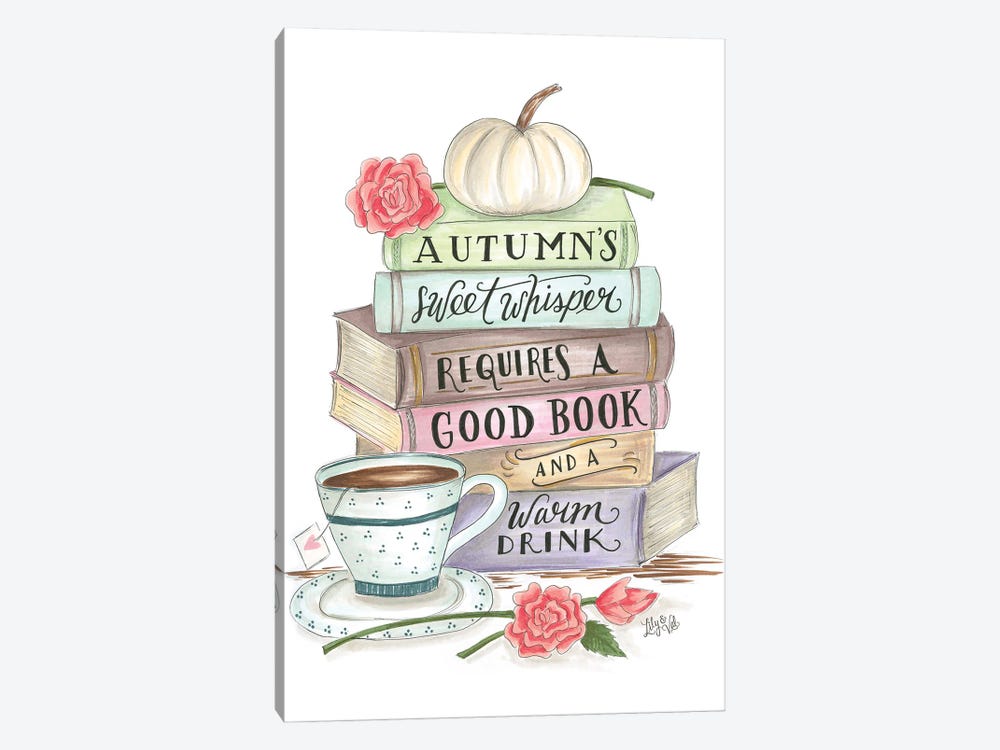 Autumn Books by Lily & Val 1-piece Canvas Print