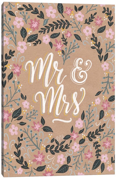 Kraft - Mr & Mrs Canvas Art Print - Lily & Val
