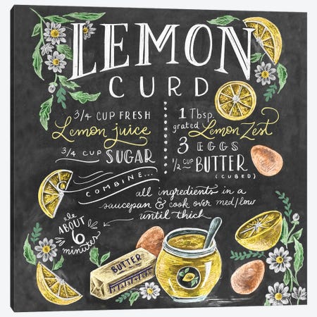 Lemoncurd Recipe Canvas Print #LLV135} by Lily & Val Canvas Print