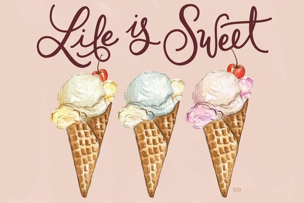Typography: Life Is Sweet Icecream by Lily & Val