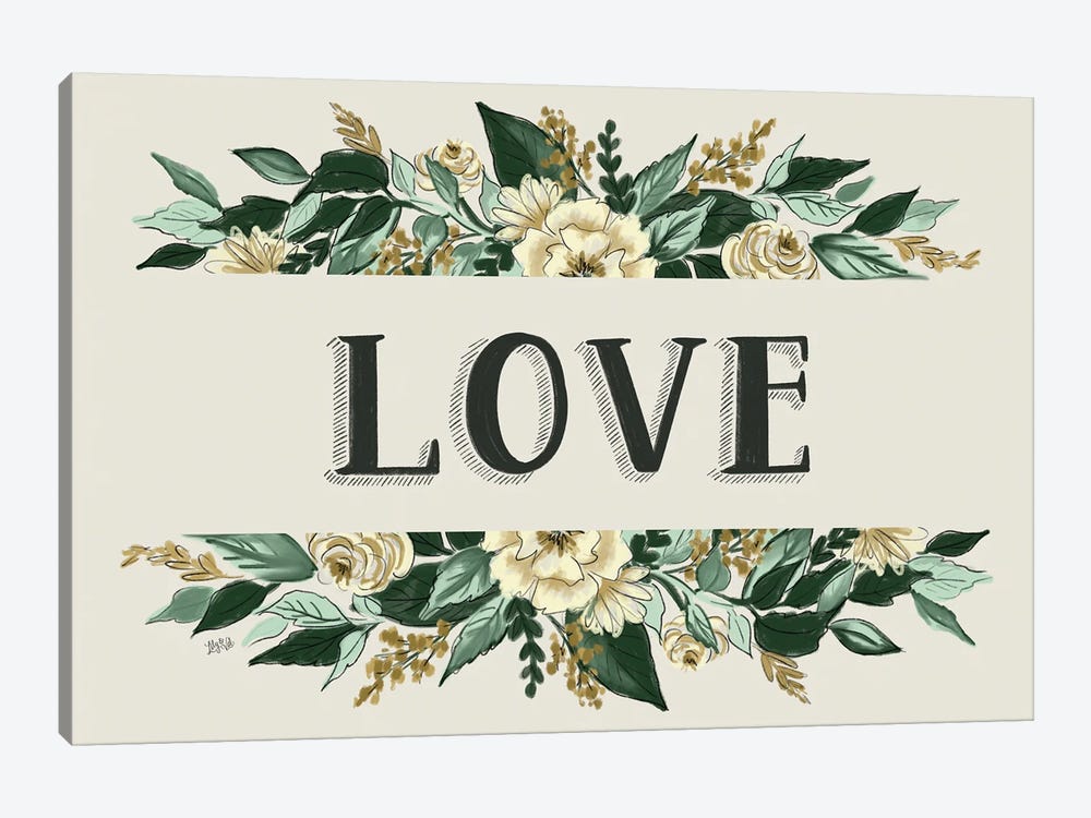 Love Botanical by Lily & Val 1-piece Canvas Artwork