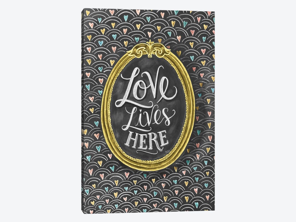 Love Lives Here Frame by Lily & Val 1-piece Canvas Print