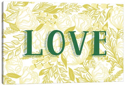 Love Yellow Canvas Art Print - Lily & Val