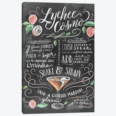 Lychee Cosmo Recipe Canvas Print #LLV147} by Lily & Val Canvas Art