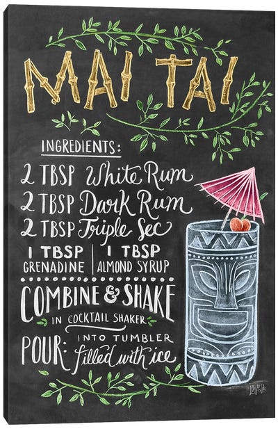 Mai Tai Recipe Canvas Art Print - Cocktail & Mixed Drink Art