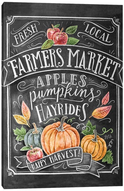 Autumn Farmers Market Canvas Art Print - Lily & Val