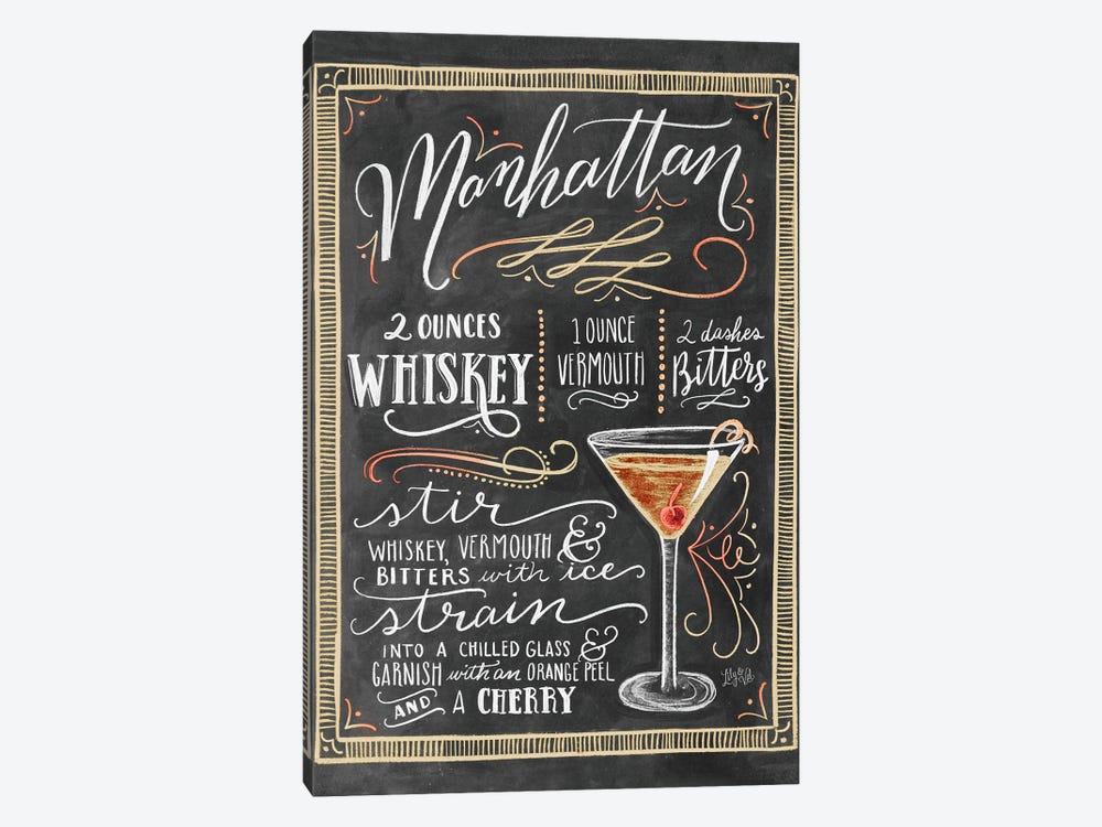 Manhattan Recipe by Lily & Val 1-piece Canvas Wall Art