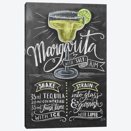 Margarita Recipe Canvas Print #LLV151} by Lily & Val Canvas Artwork