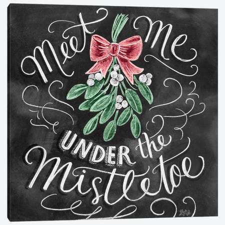 Meet Me Under The Mistletoe Canvas Print #LLV153} by Lily & Val Canvas Art