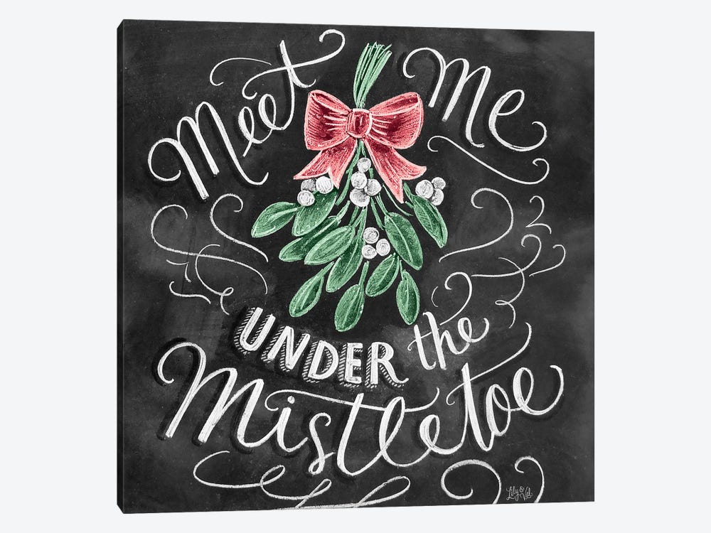 Meet Me Under The Mistletoe by Lily & Val 1-piece Canvas Art Print