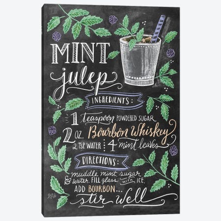 Mint Julep Recipe Canvas Print #LLV154} by Lily & Val Canvas Print