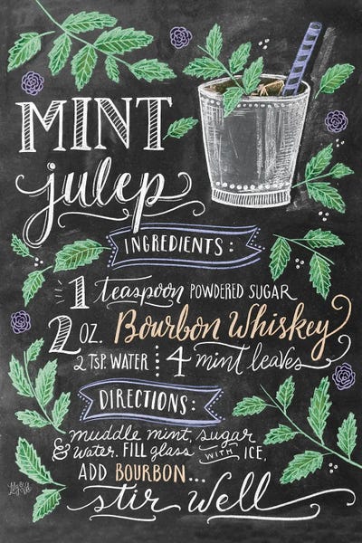 Typography: Mint Julep Recipe by Lily & Val