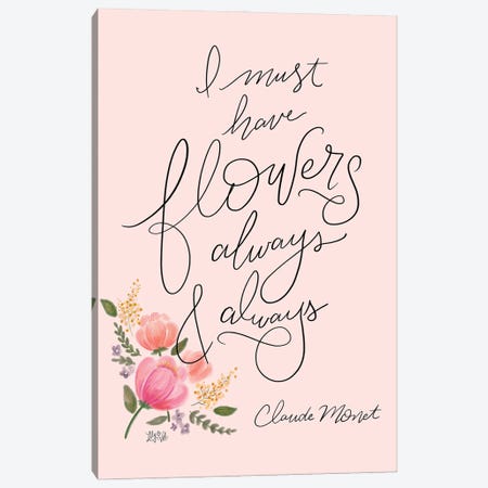 Monet Quote Canvas Print #LLV155} by Lily & Val Canvas Print
