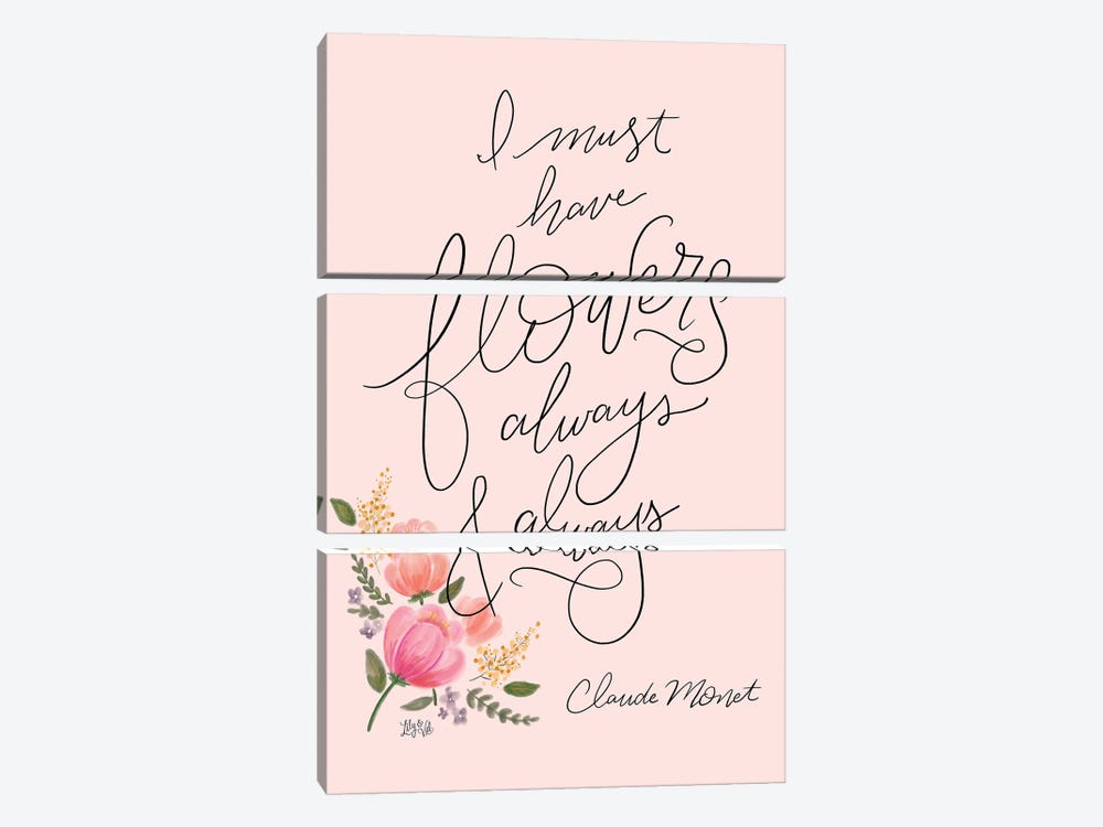 Monet Quote by Lily & Val 3-piece Canvas Print