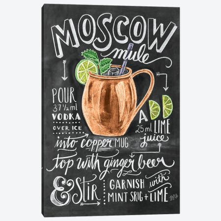 Moscow Mule Recipe Canvas Print #LLV156} by Lily & Val Canvas Print