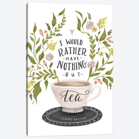 Nothing But Tea Horizontal Canvas Print #LLV158} by Lily & Val Canvas Wall Art