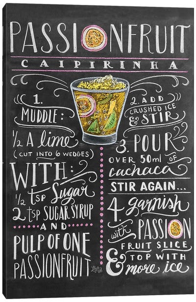 Passionfruit Recipe Canvas Art Print - Winery/Tavern