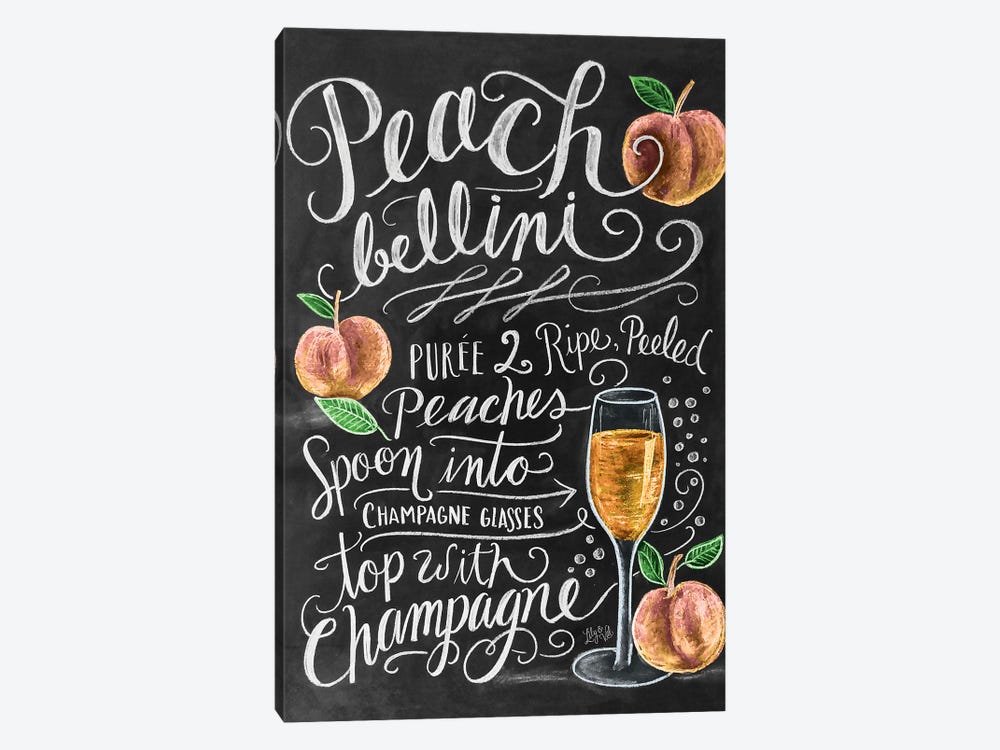 Peach Bellini Recipe by Lily & Val 1-piece Canvas Wall Art