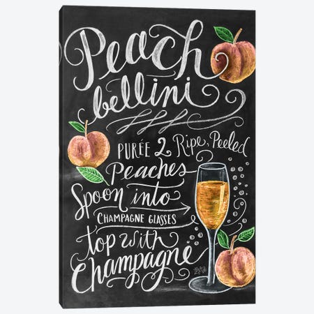 Peach Bellini Recipe Canvas Print #LLV163} by Lily & Val Art Print