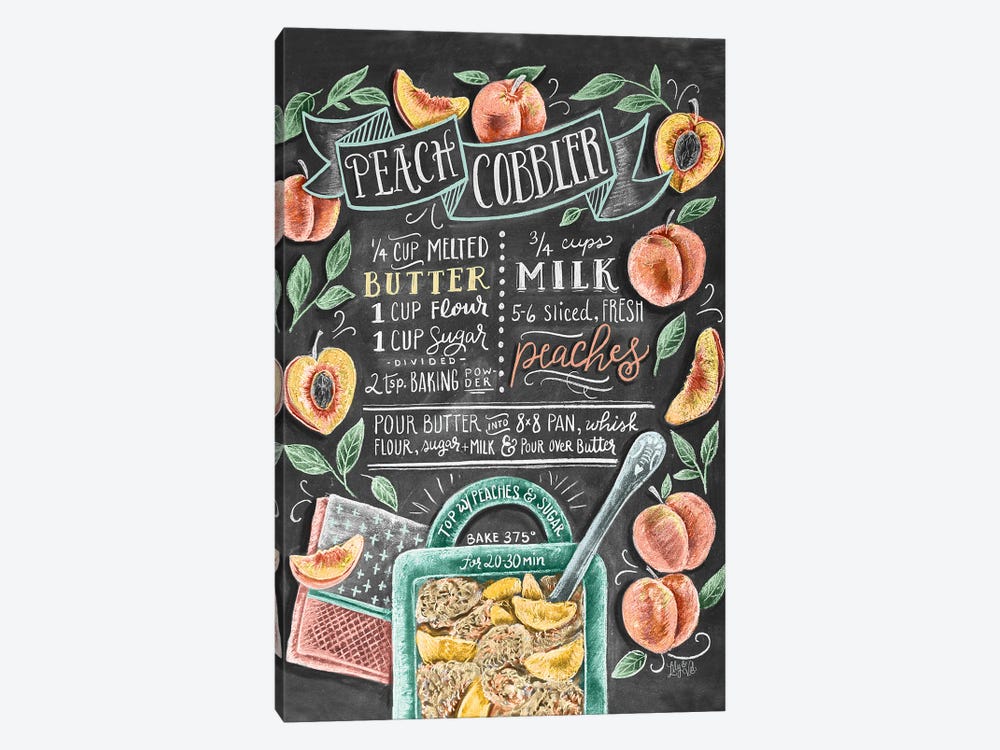 Peach Cobbler Recipe by Lily & Val 1-piece Canvas Art Print