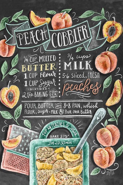 Typography: Peach Cobbler Recipe by Lily & Val