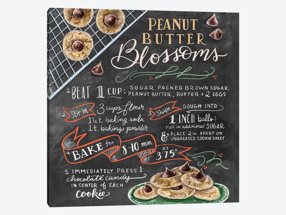 Peanutbutter Blossoms Recipe by Lily & Val 1-piece Canvas Art