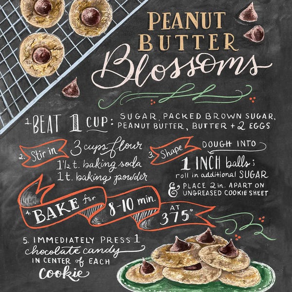 Typography: Peanutbutter Blossoms Recipe by Lily & Val